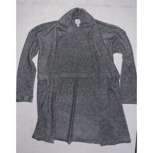 Peyton Jensen Cardigan Sweater Womens‎ Small Gray Knitted Tie Front Long Sleeve